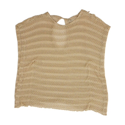 Tan Solid Short Sleeve Blouse