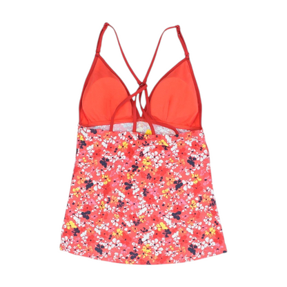 Red Floral Swim Top