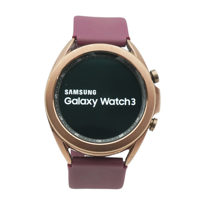 41mm Galaxy Watch3 Rose Gold Smartwatch Plum Band Small
