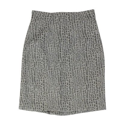 Gray Animal Print Midi Skirt