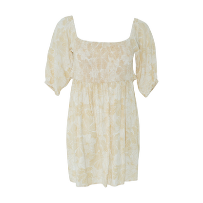 Beige Floral Mini Dress