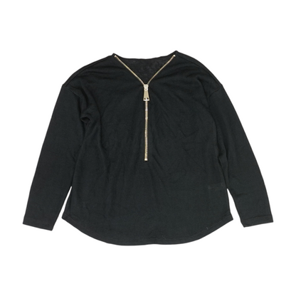 Black Petite 1/4 Zip Sweater
