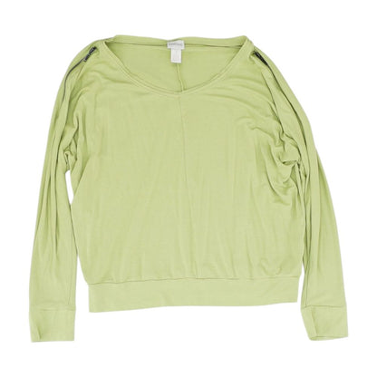Green Solid Long Sleeve Blouse