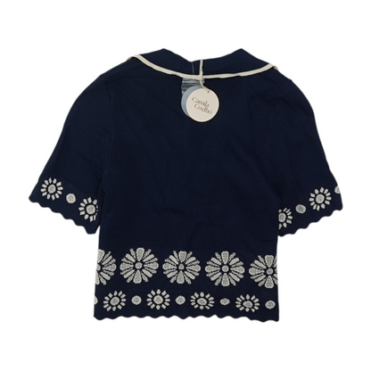 Navy Floral Cardigan Sweater