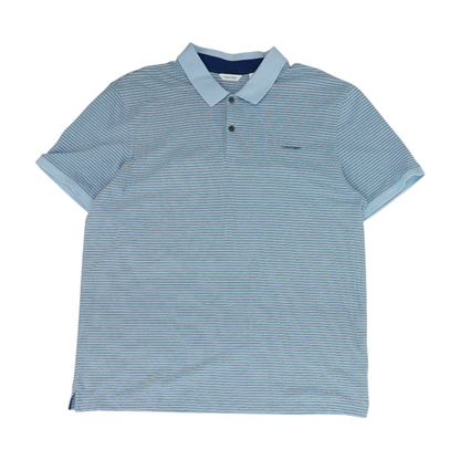 Blue Striped Short Sleeve Polo