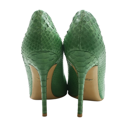 Green Susi Python Leather Pumps