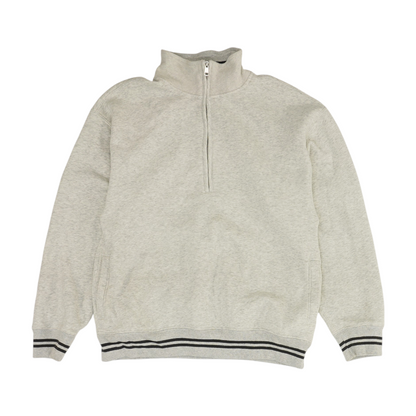 Gray Solid 1/4 Zip Pullover