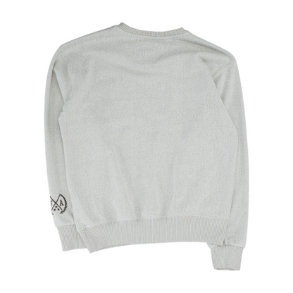 Cream Solid Sweatshirt Pullover