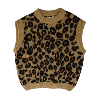 Tan Animal Print Pullover Sweater