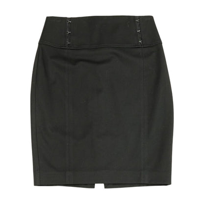 Black Solid Midi Skirt