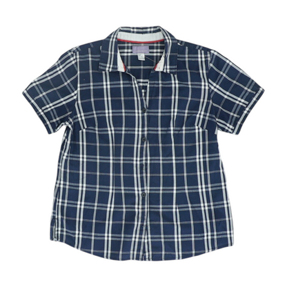 Navy Plaid Button Down