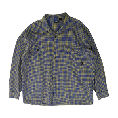 Blue Houndstooth Flannel Button Down