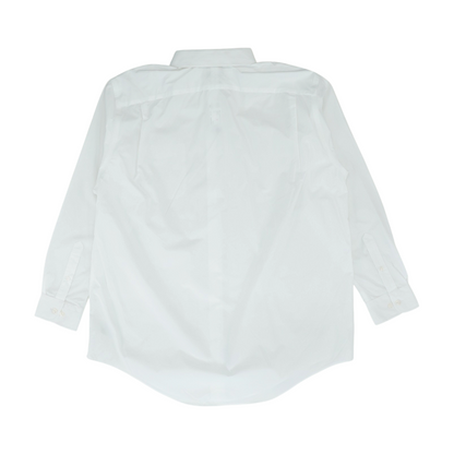 White Tall Solid Long Sleeve Button Down