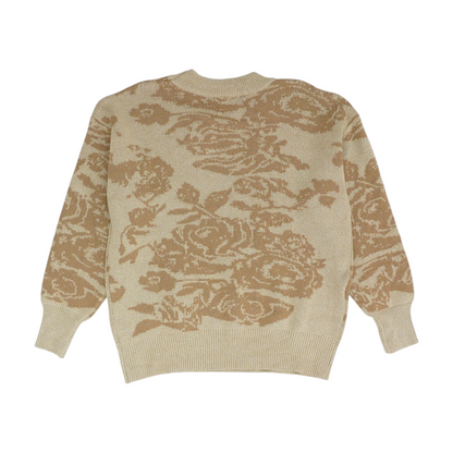 Brown Floral Pullover Sweater