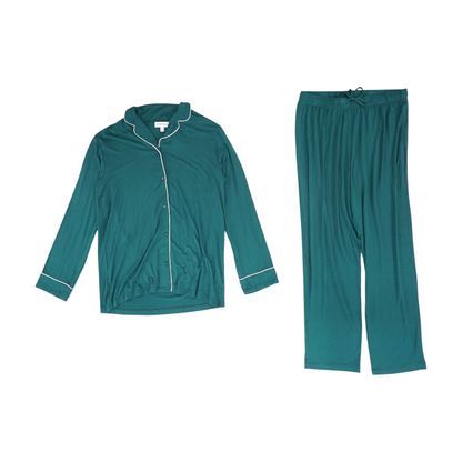 Green Solid Pajama Set
