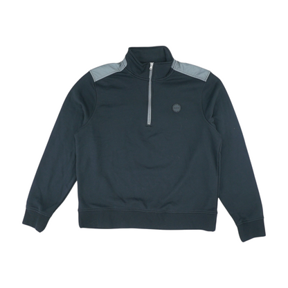 Black Solid 1/4 Zip Pullover