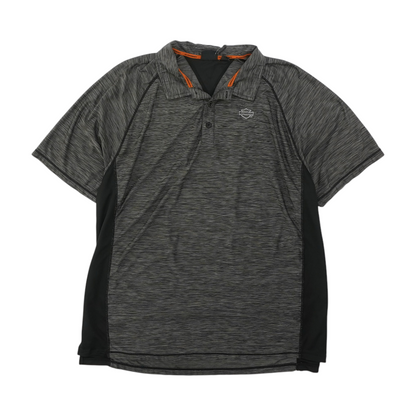 Gray Color Block Short Sleeve Polo