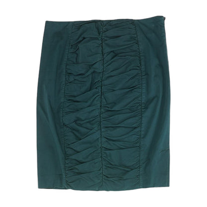 Turquoise Solid Midi Skirt