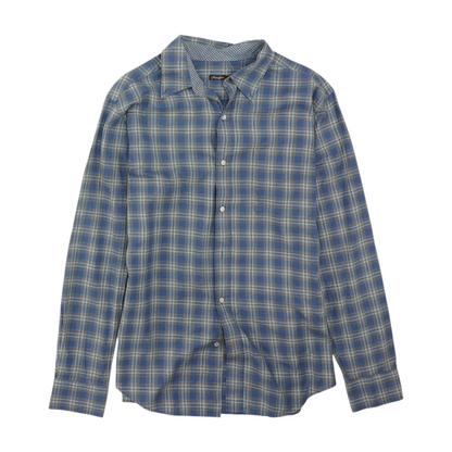 Blue Plaid Long Sleeve Button Down