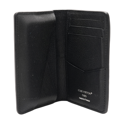 Black Pocket Organizer in Ostrich, Crocodile, & Monogram Empreinte Leather