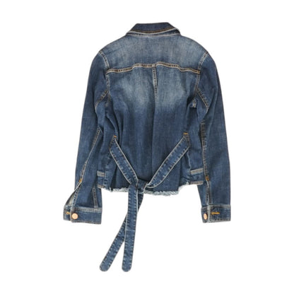 Blue Solid Denim Jacket