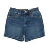 Blue Solid Denim Shorts
