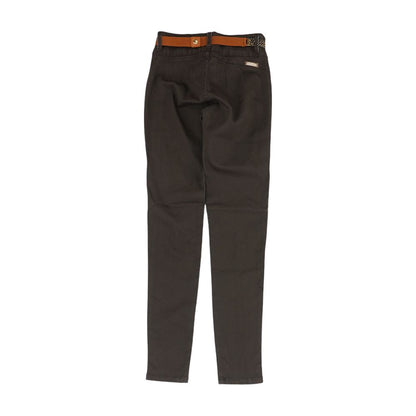 Brown Solid Skinny Leg Jeans