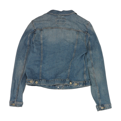 Blue Solid Denim Jacket
