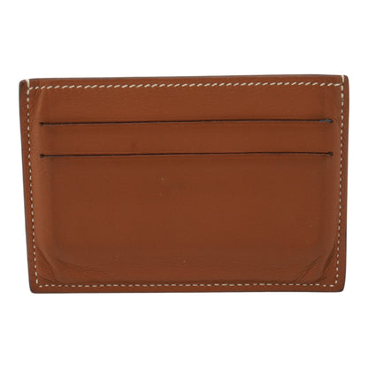 Gold Citizen Twill Card Holder in Calfskin