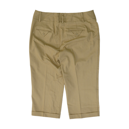 Tan Solid Chino Capris