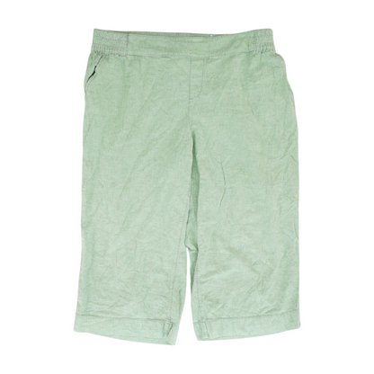 Green Solid Capris