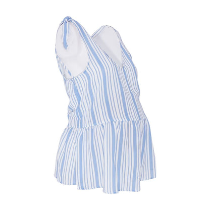 White Maternity Striped Blouse