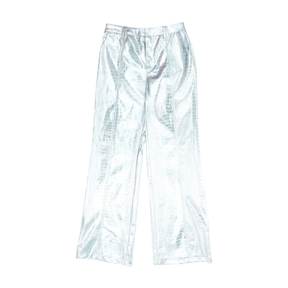 Silver Animal Print Pants
