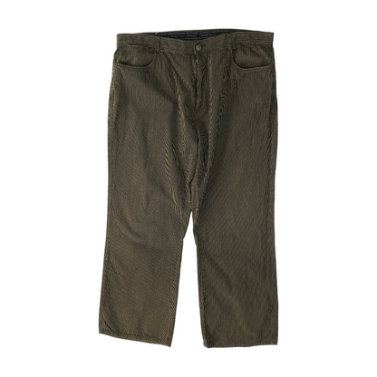 Brown Striped Regular Pants