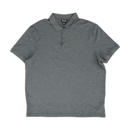 Gray Solid Short Sleeve Polo