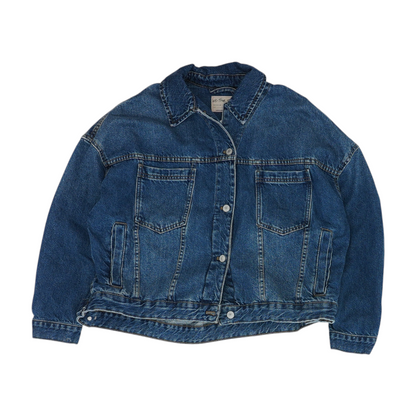 Blue Solid Denim Jacket