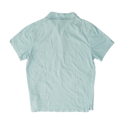 Blue Solid Short Sleeve Polo