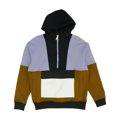 Brown Color Block 1/4 Zip Pullover