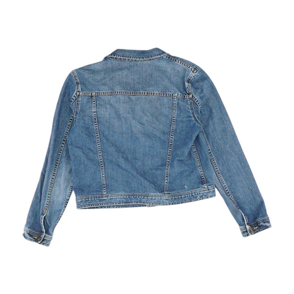 Blue Solid Denim Jacket