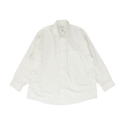 White Solid Long Sleeve Button Down