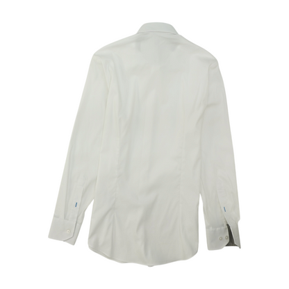 White Solid Long Sleeve Button Down
