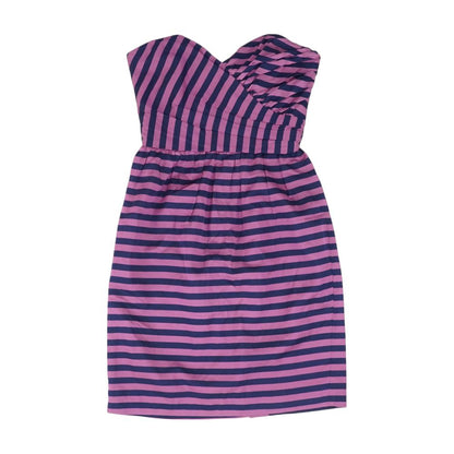 Purple Striped Midi Dress