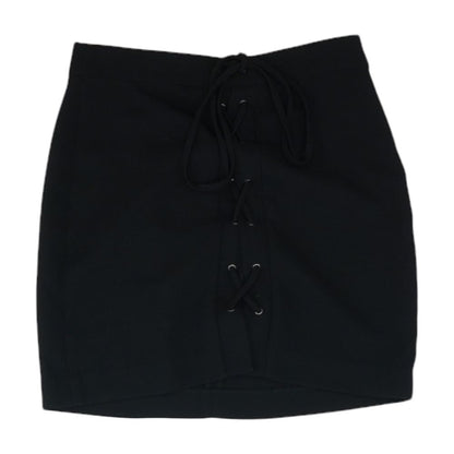 Black Solid Mini Skirt