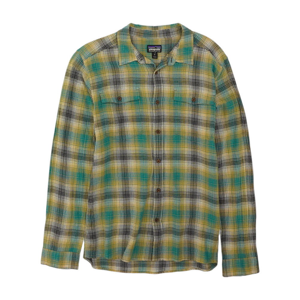 Green Plaid Long Sleeve Button Down