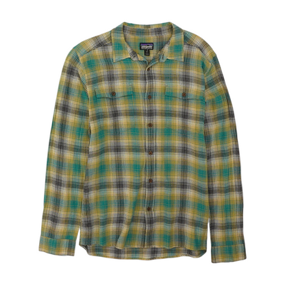 Green Plaid Long Sleeve Button Down