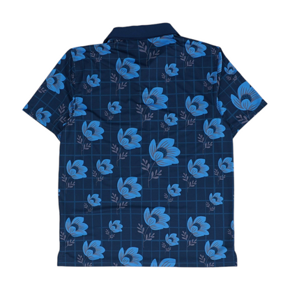 Navy Floral Short Sleeve Polo