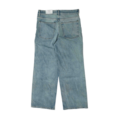 Blue Long Wide Leg Jeans