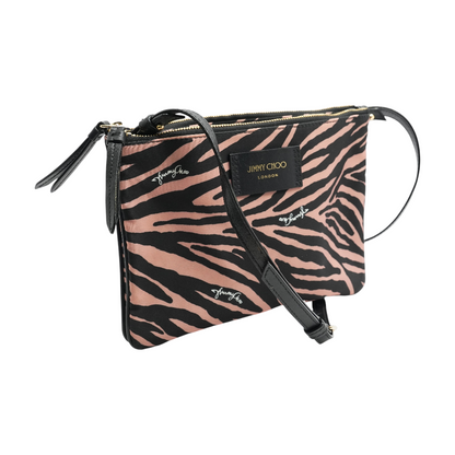 Candice Crossbody Pink Zebra Nylon Crossbody Bag
