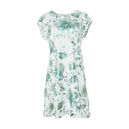 White Floral Midi Dress
