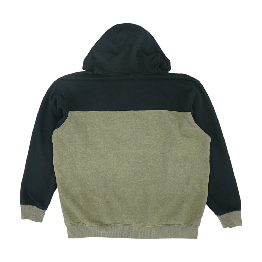 Green Color Block Hoodie Pullover
